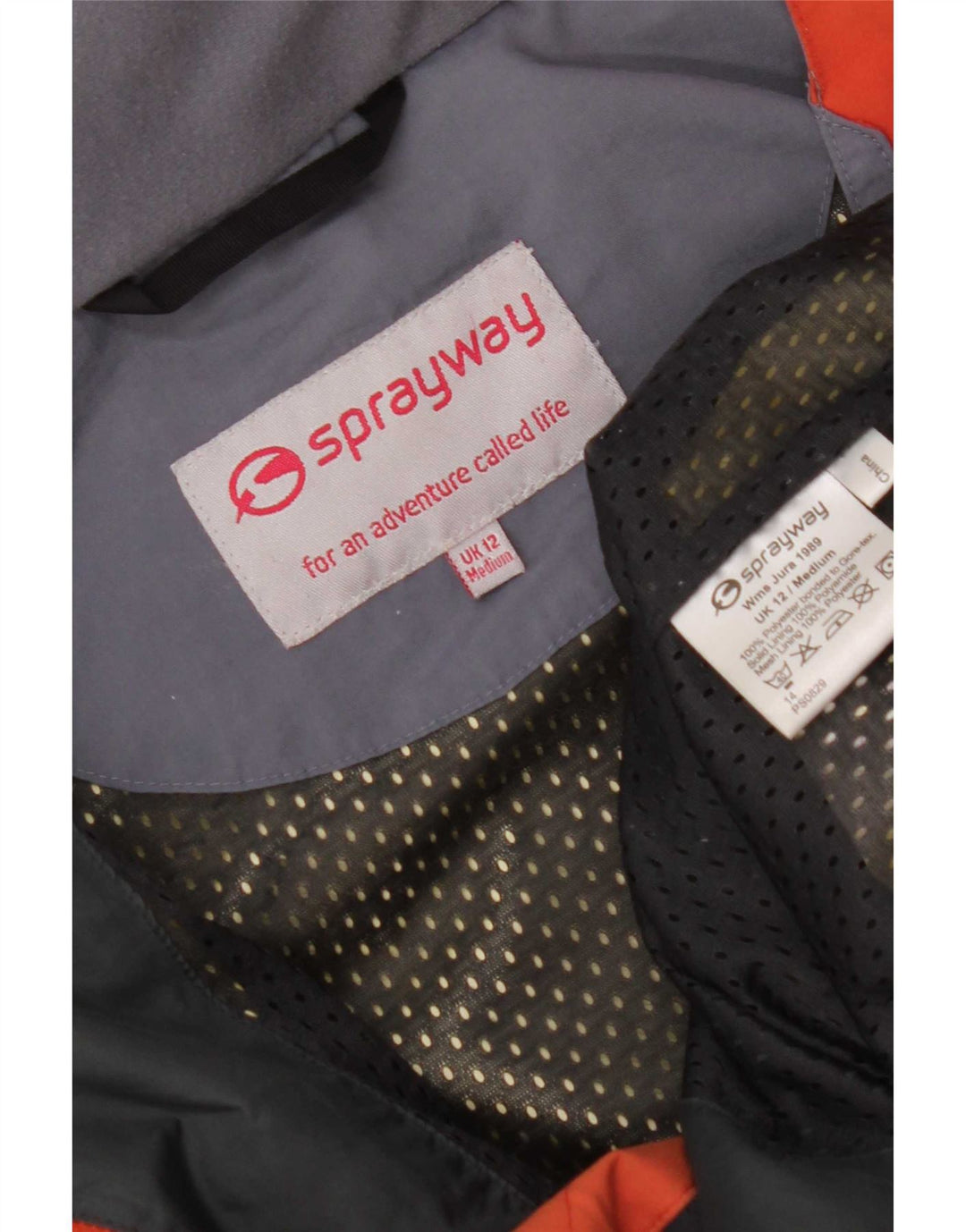 Sprayway Dame Hætte Regnjakke UK 12 Medium Orange Polyester