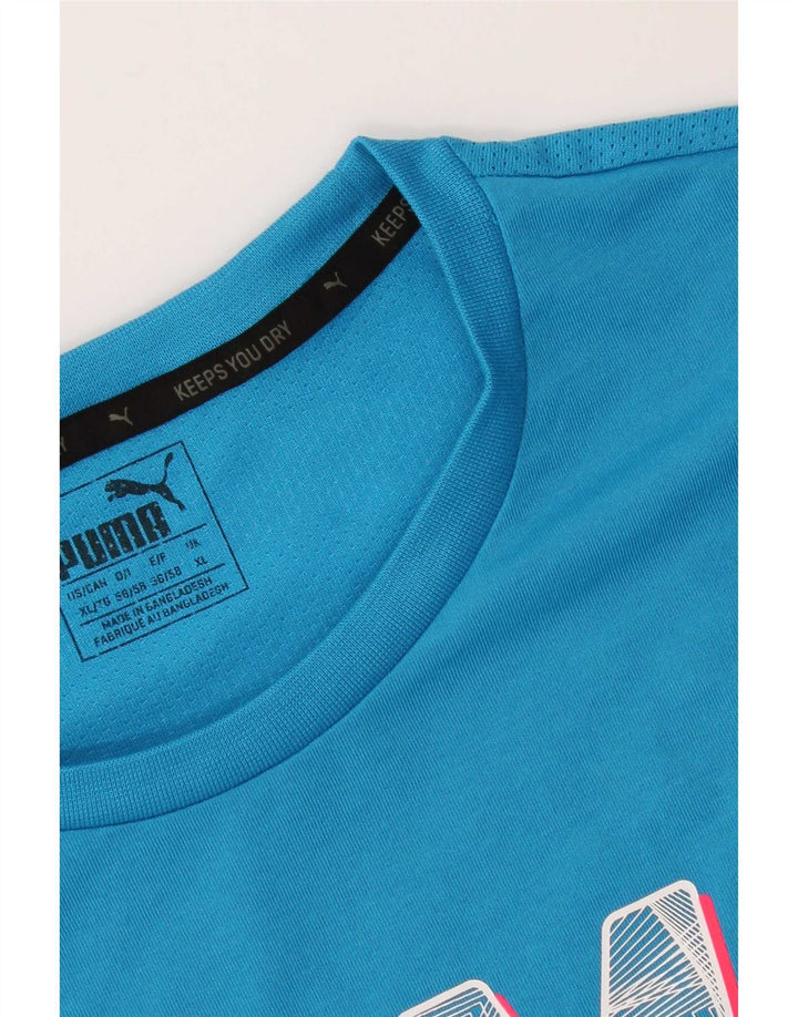 Puma Herre Grafisk T-Shirt Top XL Blå