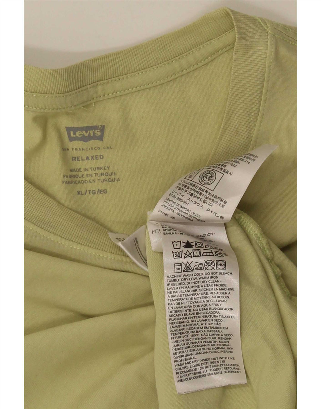 Levi's Herre Relaxed T-Shirt Top XL Khaki Bomuld