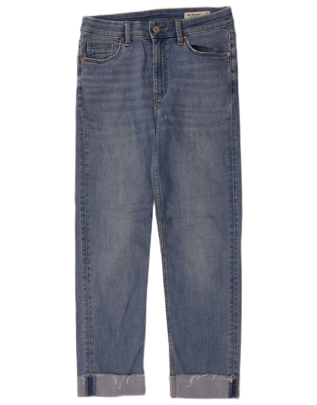Marks & Spencer Dame The Harper Cropped Jeans UK 10 Small W28 L24 Blue