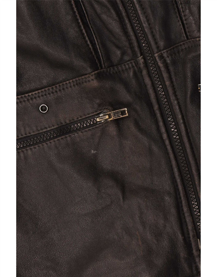 Vintage herre læderjakke IT 48 Medium Sort lammeskind
