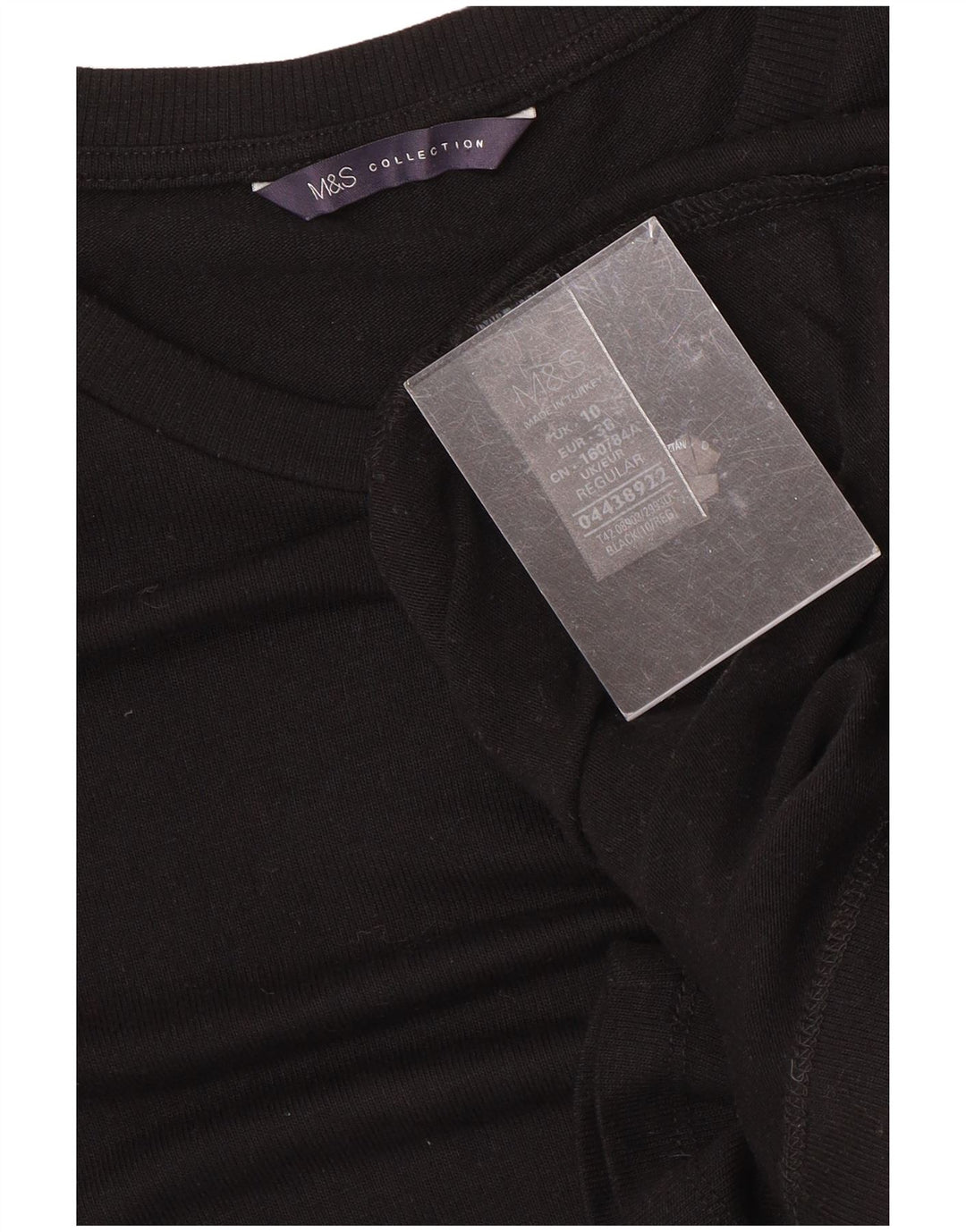 MARKS & SPENCER Dame 3/4 ærmet kappekjole UK 10 Lille sort polyester