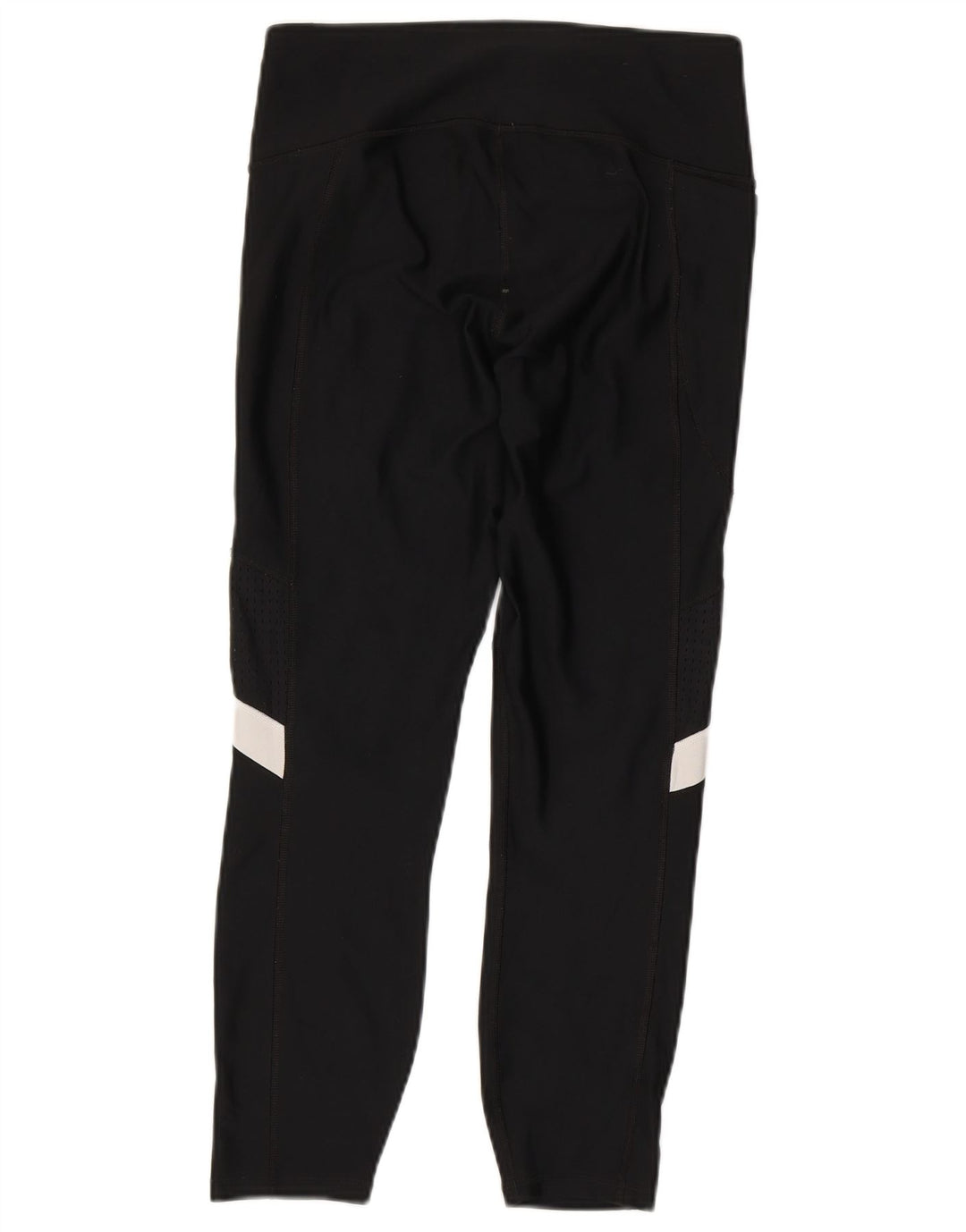Under Armour Womens Crop Leggings UK 12 Medium Black Colourblock Polyester