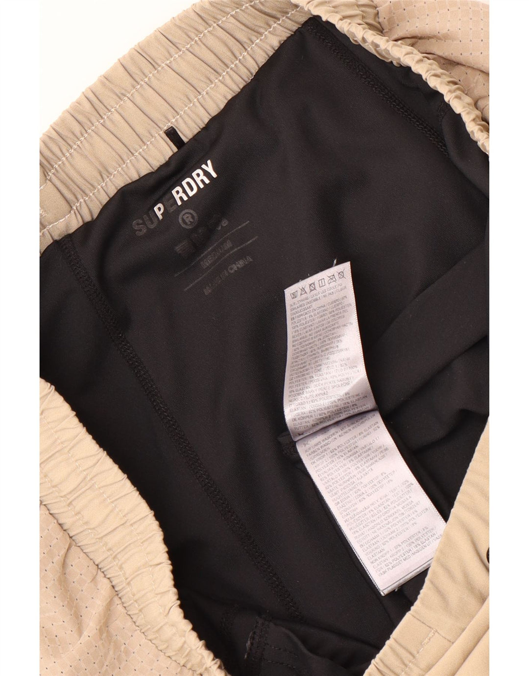 Superdry Sportshorts til mænd Medium Beige Colourblock Polyester
