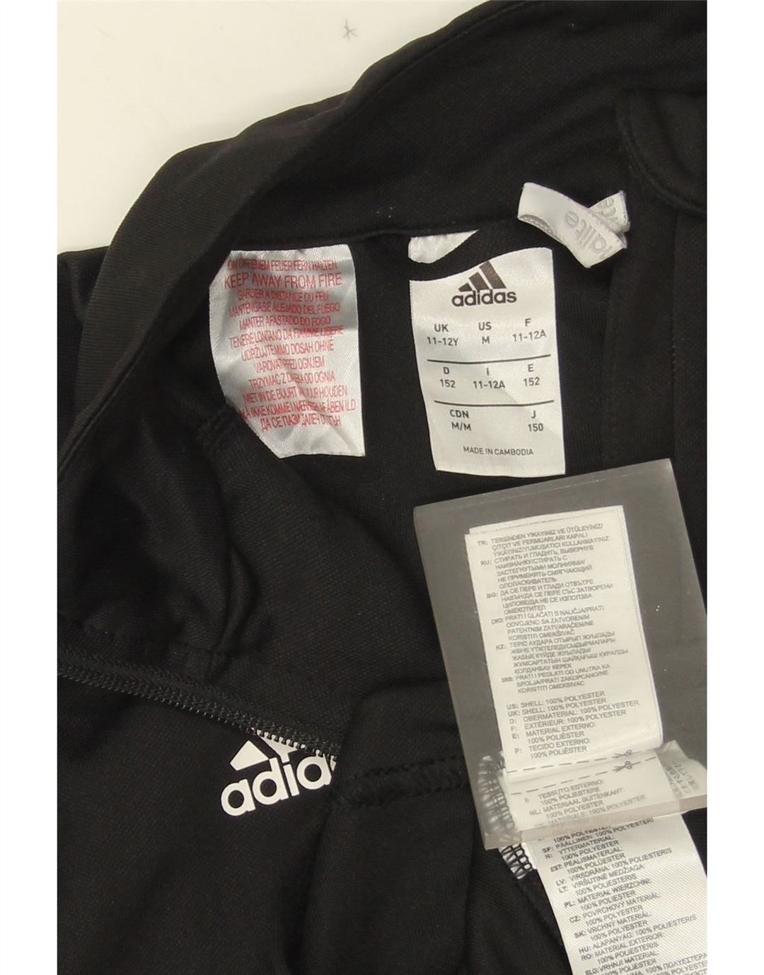 Adidas drenge Climalite træningsdragt topjakke 11-12 år sort polyester