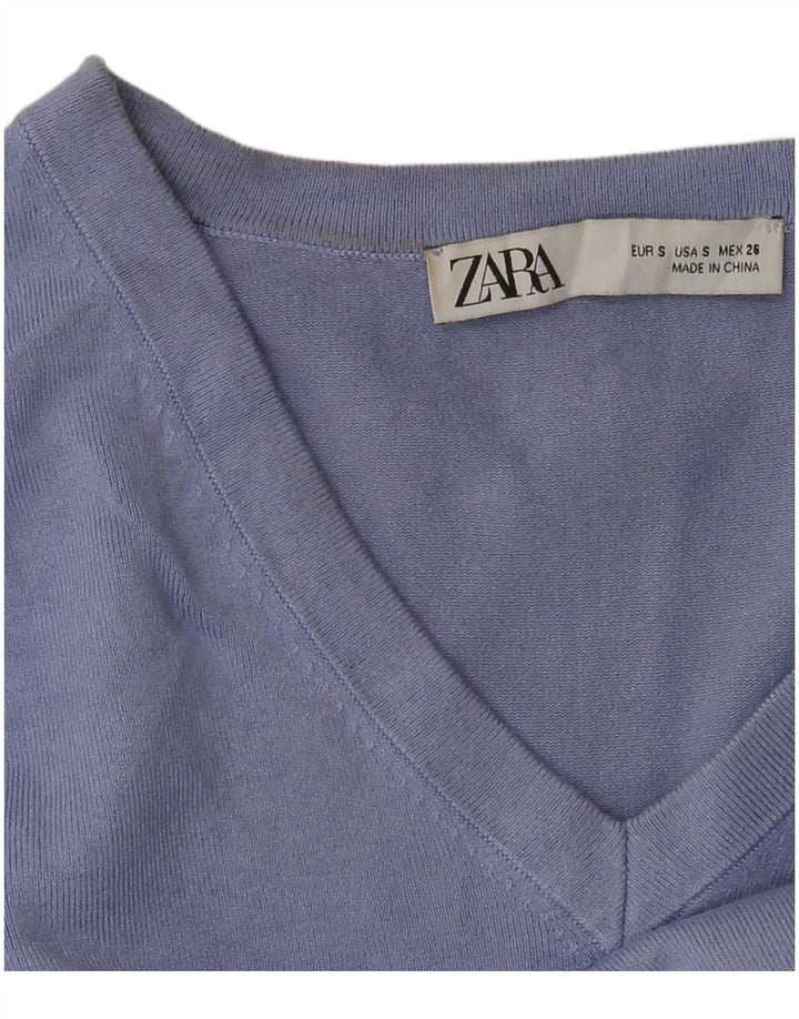 Zara Dame V-hals sweater UK 10 Lille Lilla