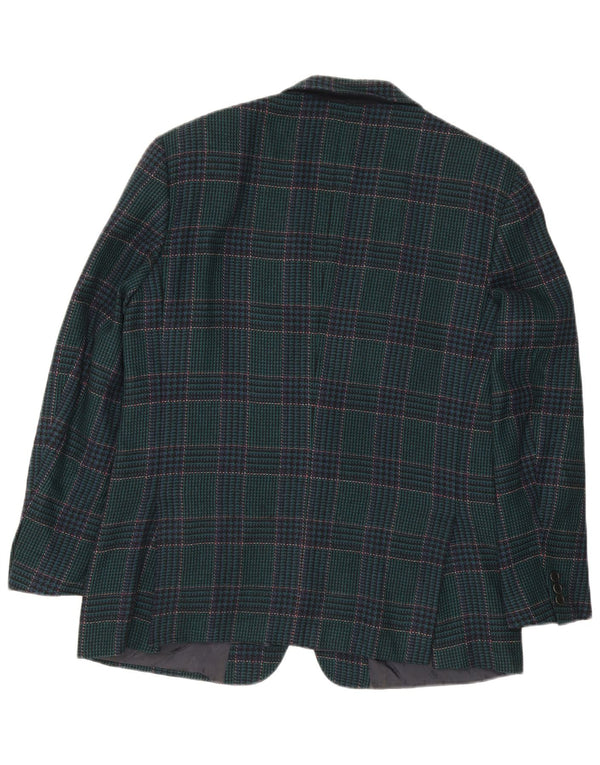 Vintage herre 2-knaps blazerjakke IT 52 XL Marineblå Houndstooth