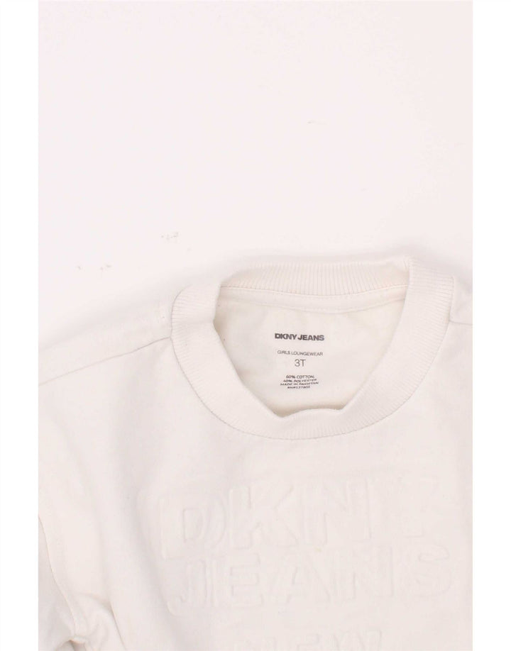 Dkny Boys Graphic Sweatshirt Jumper 2-3 År Hvid Bomuld