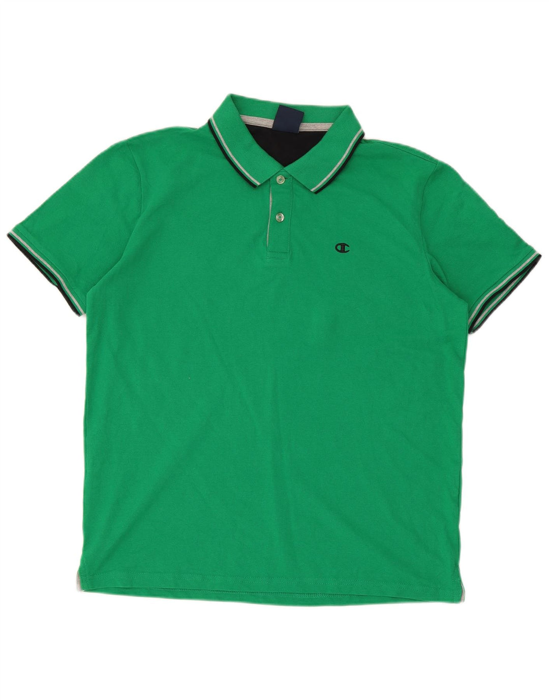 Champion herre poloshirt mellemgrøn stribet