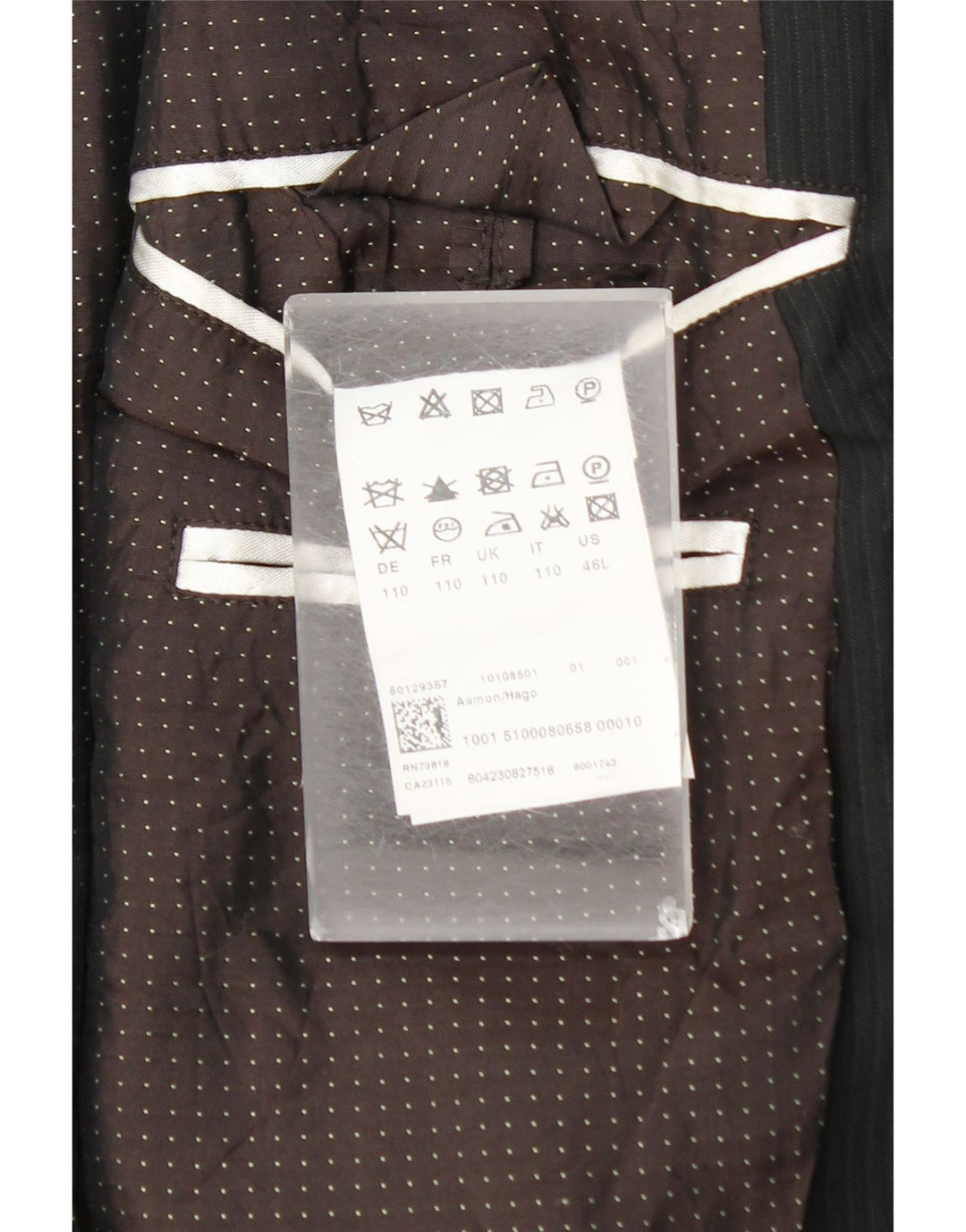 Hugo Boss Herre 2-knaps blazerjakke UK 44 2XL Sort nålestribet uld