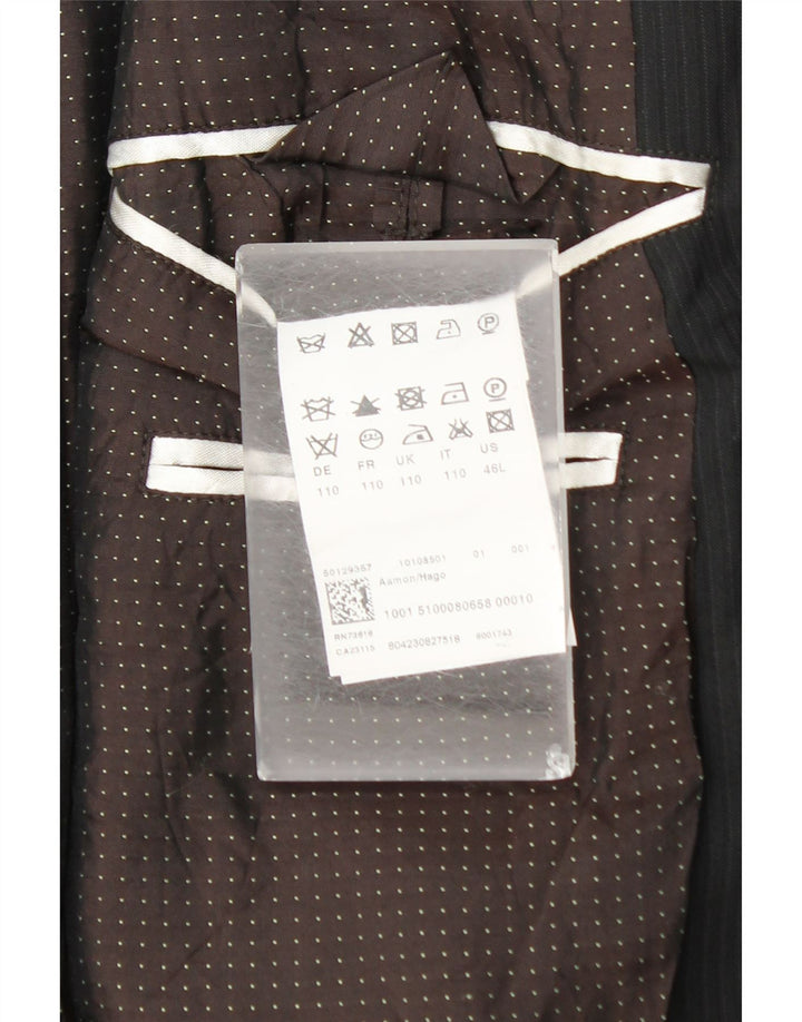 Hugo Boss Herre 2-knaps blazerjakke UK 44 2XL Sort nålestribet uld