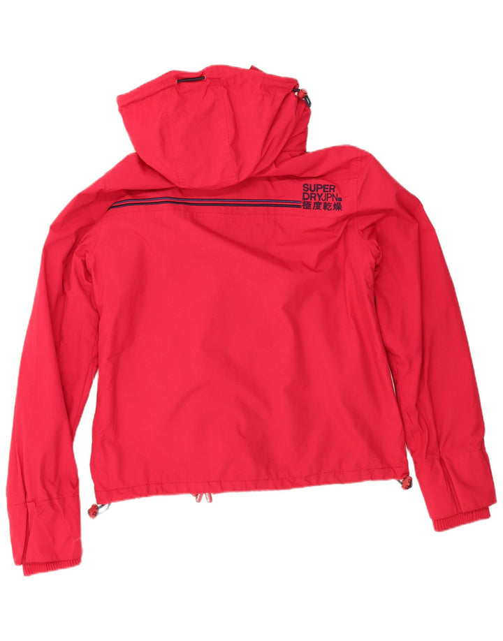 Superdry vindjakke til kvinder med hætte vindjakke UK 16 Large Red