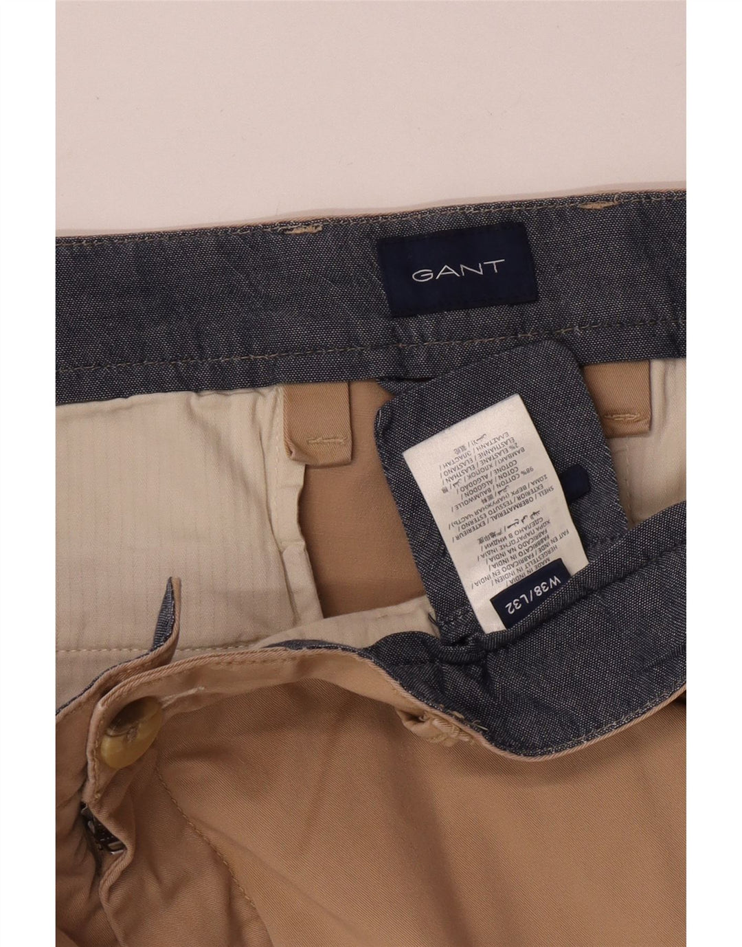Gant Herre Regular Fit Chinobukser W38 L28 Khaki Bomuld