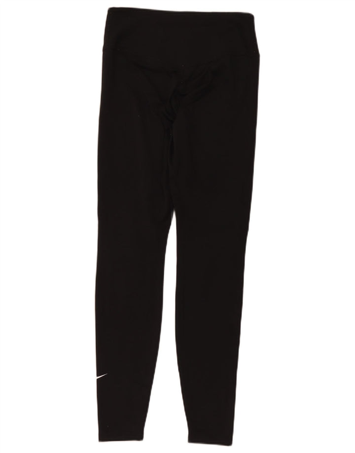 Nike Dame Dri Fit Leggings UK 14 Medium Sort Polyester