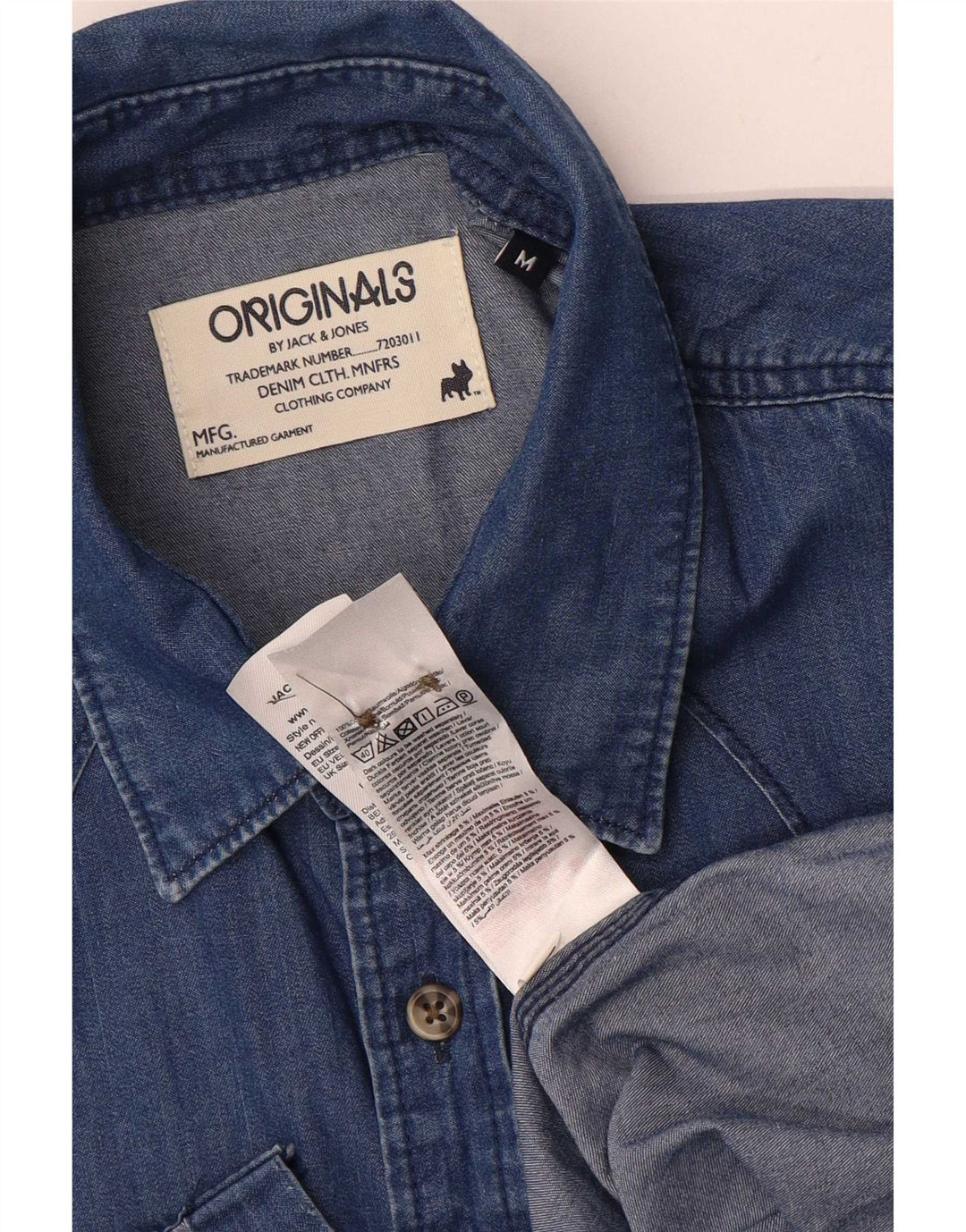 Jack & Jones Denimskjorte til mænd mellemblå bomuld