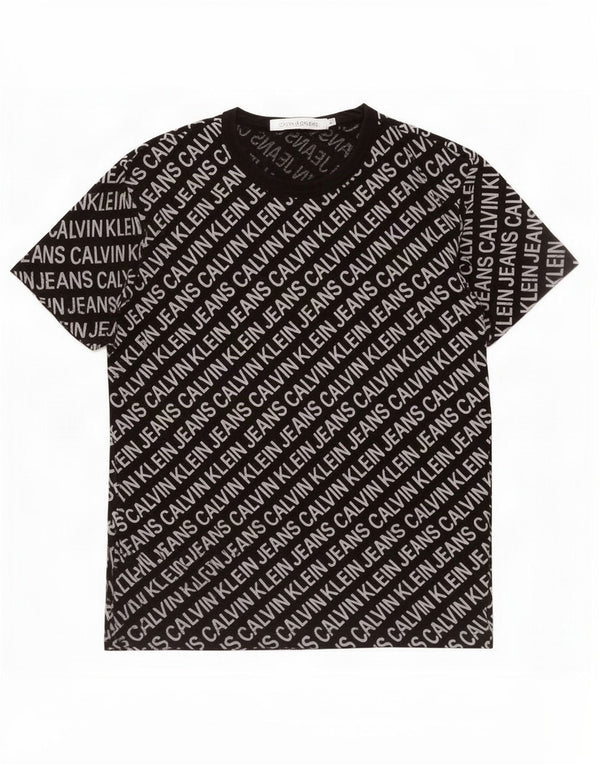 Calvin Klein Jeans Herre grafisk T-shirt Top Lille sort bomuld