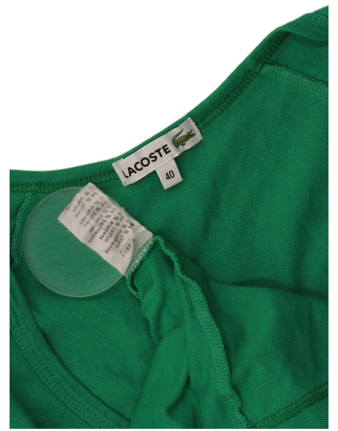 Lacoste Dame T-Shirt Top Størrelse 40 Medium Grøn Bomuld