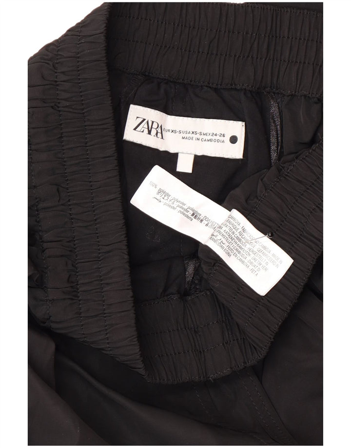 Zara Dame Flared Skirt XS W30 Sort Polyester