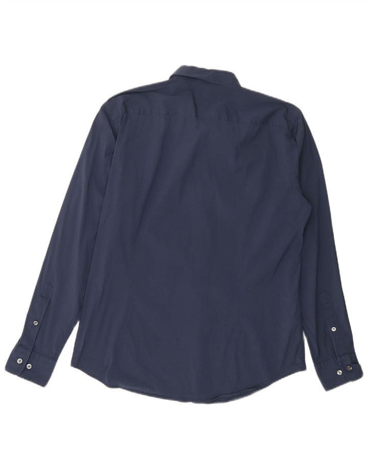 HUGO BOSS Herre Slim Fit Skjorte Large Navy Blue