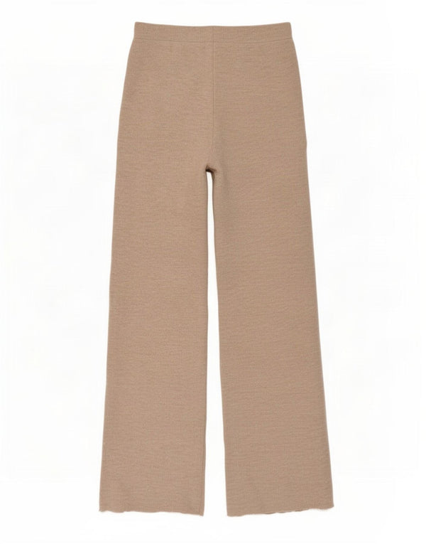 Zara Womens Tracksuit Bukser med brede ben UK 8 Small Beige Flecked Polyester