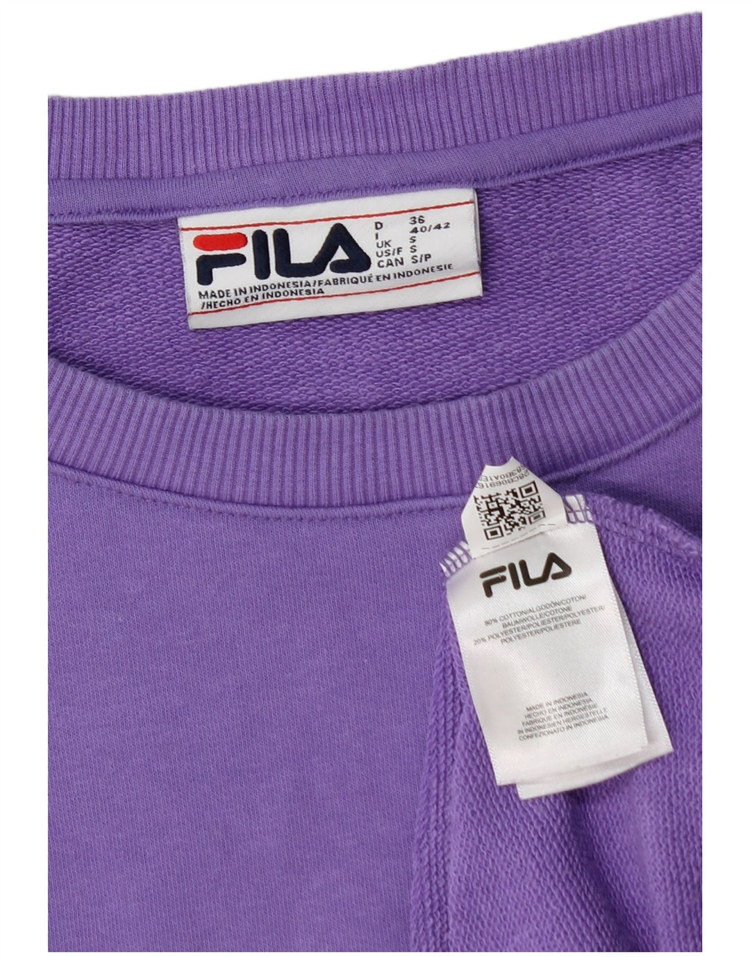 FILA Mens Sweatshirt Jumper Small Purple Cotton