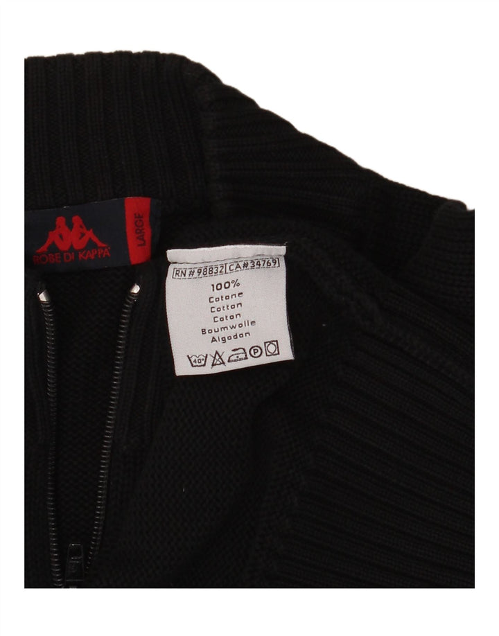 KAPPA Herre cardigan sweater Stor sort bomuld