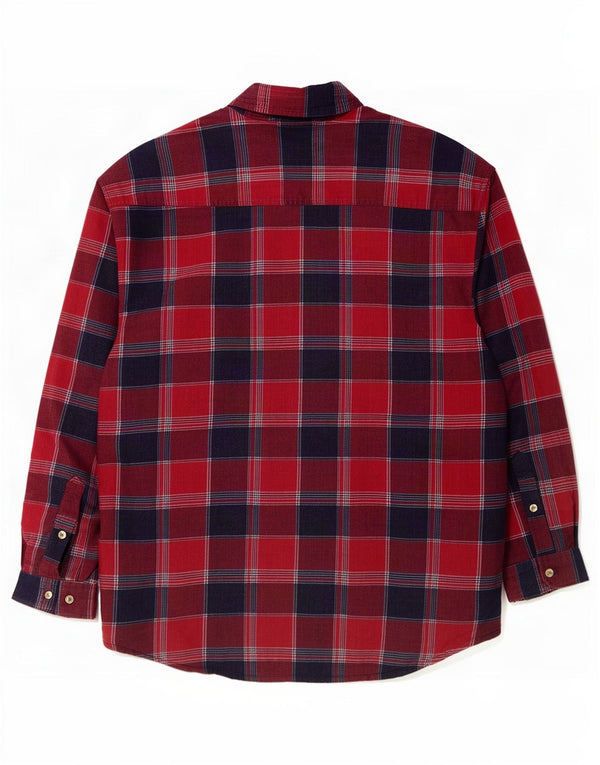Identisk skovhugger flannelskjorte til mænd Størrelse 45/46 2XL Bordeaux ternet bomuld