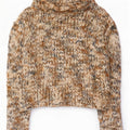 Delt Dame Roll Neck Jumper Sweater EU 36 Small Multicolored Flecked