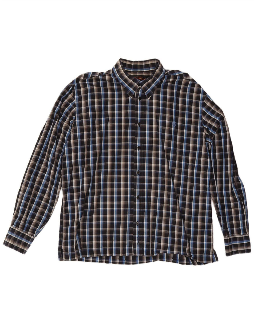 Ben Sherman herreskjorte 2XL sort ternet bomuld