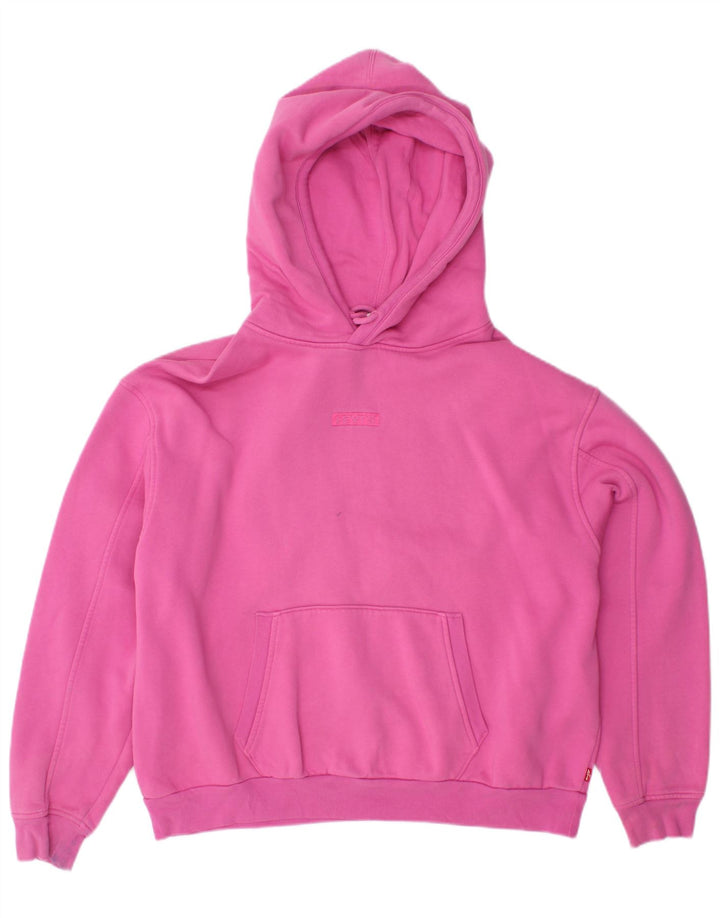 LEVI'S Womens Crop Oversized hættetrøjetrøje UK 14 Medium Pink Bomuld