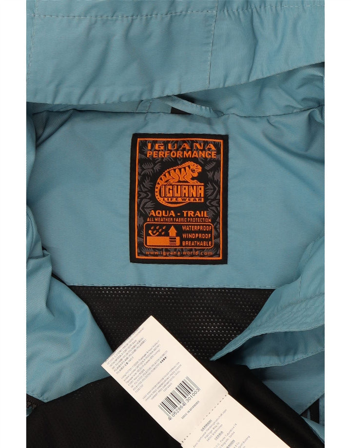 IGUANA Regnjakke med hætte til kvinder EU 40 Medium Blue Nylon