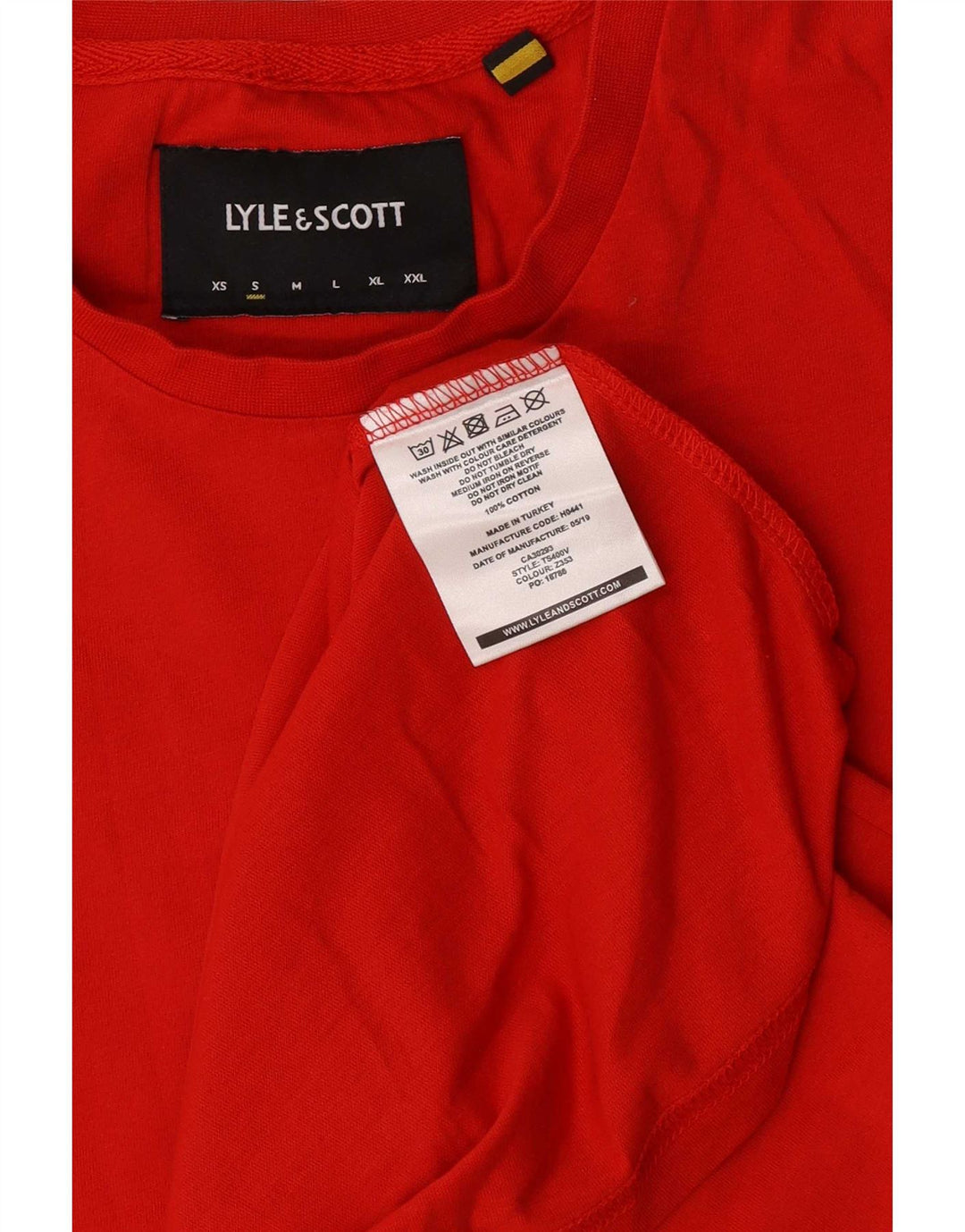 Lyle & Scott Herre T-shirt Top Lille Rød Bomuld