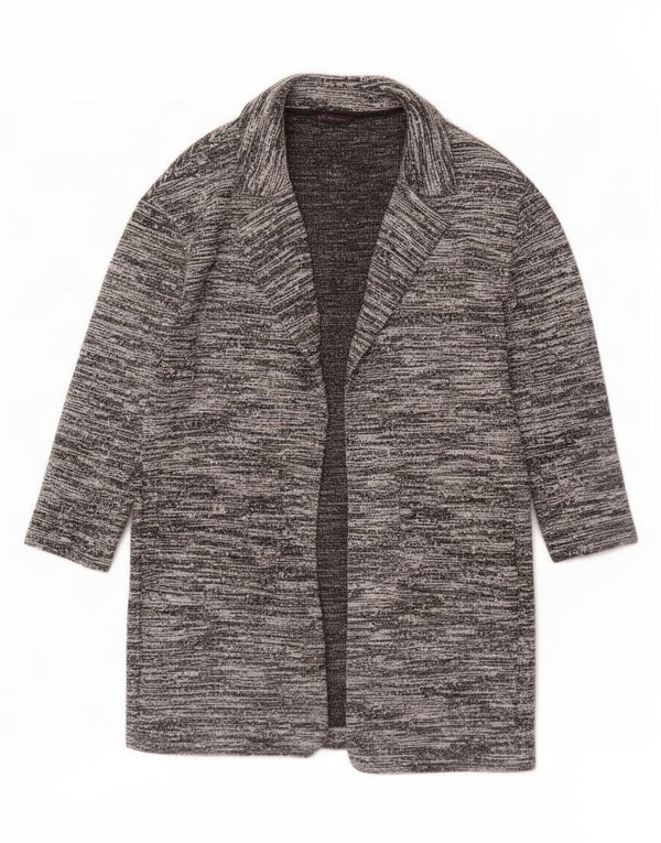 Marks & Spencer Womens 3/4 Sleeve Overcoat UK 10 Small Grey Flecked