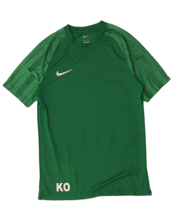 Nike Herre Dri Fit Slim Fit Grafisk T-shirt Top Medium Grøn stribet