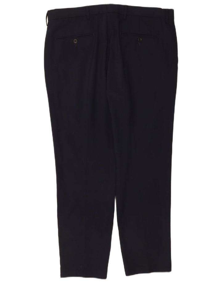 Marks & Spencer Straight Chino-bukser til mænd W36 L29 Marineblå uld
