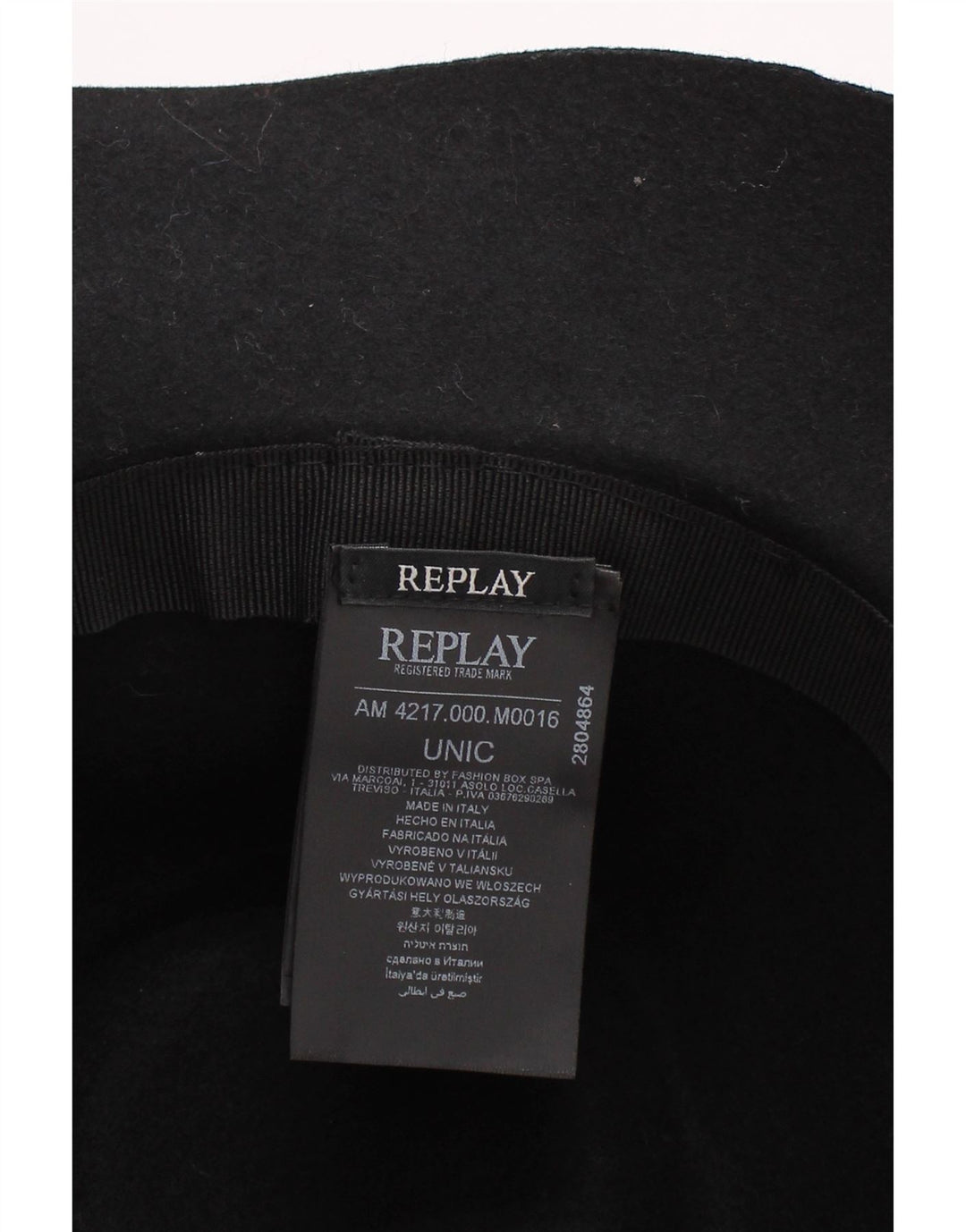 Replay Dame Fedora Hat One Size Black Wool Classic