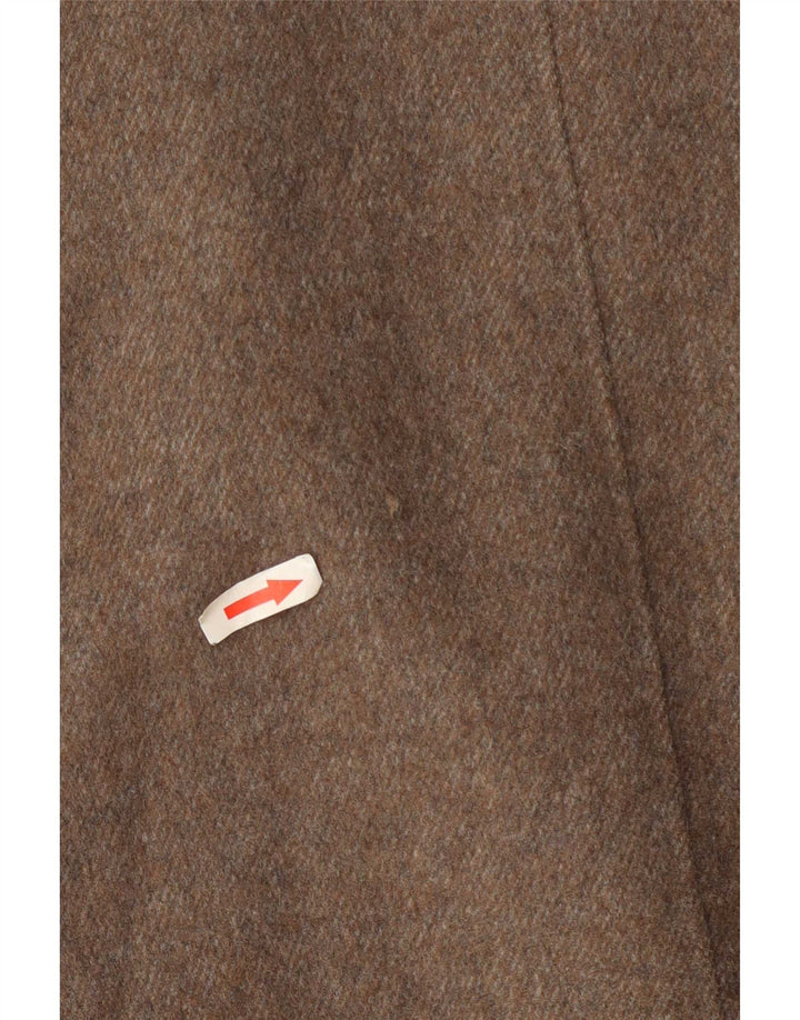 Zara Dame Overfrakke UK 14 Medium Brun Uld