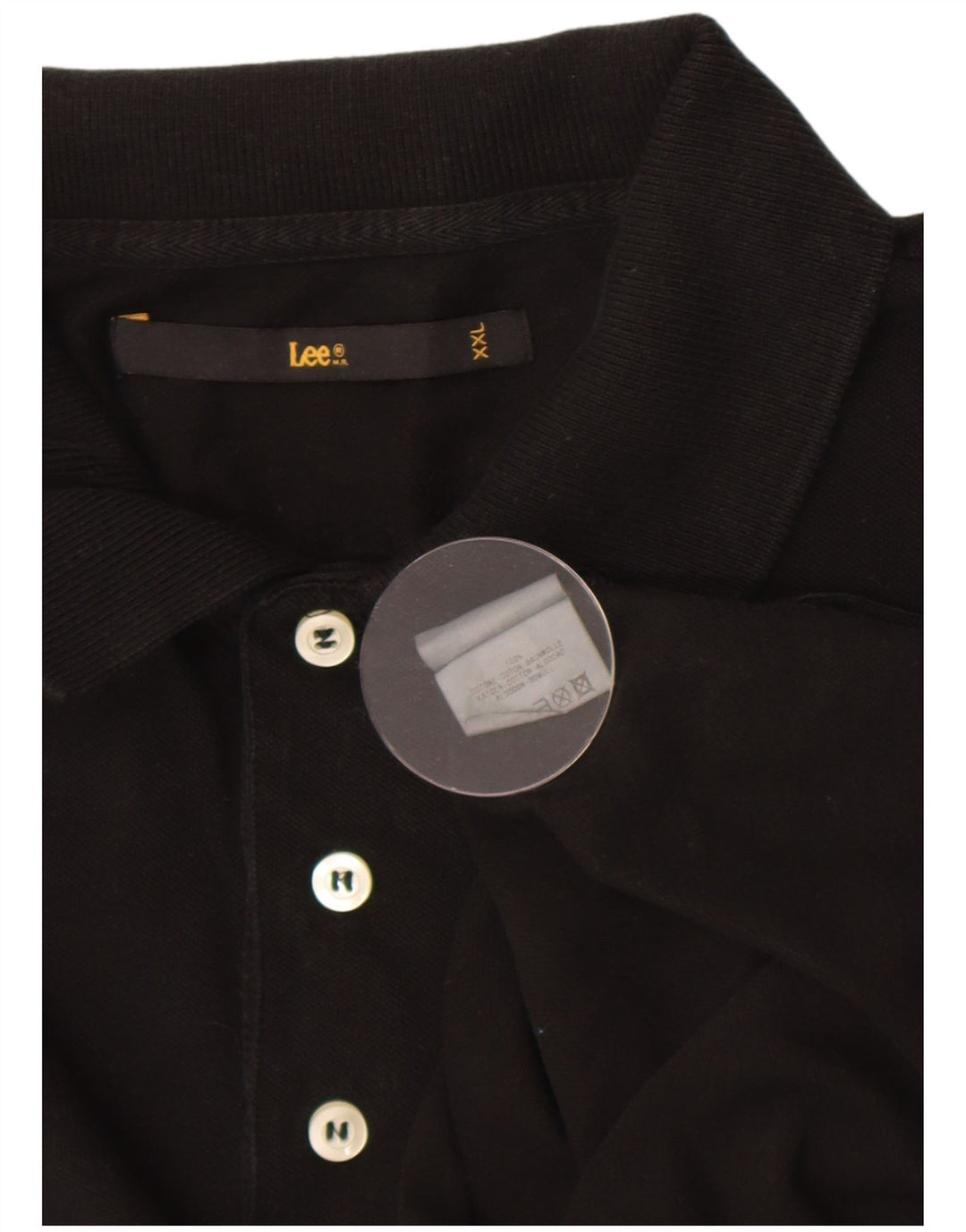 Lee Polo skjorte til mænd 2XL sort bomuld