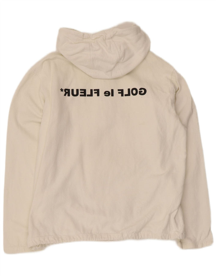 Converse Dame Oversized grafisk lynlås hættetrøje Jumper UK 10 Small White