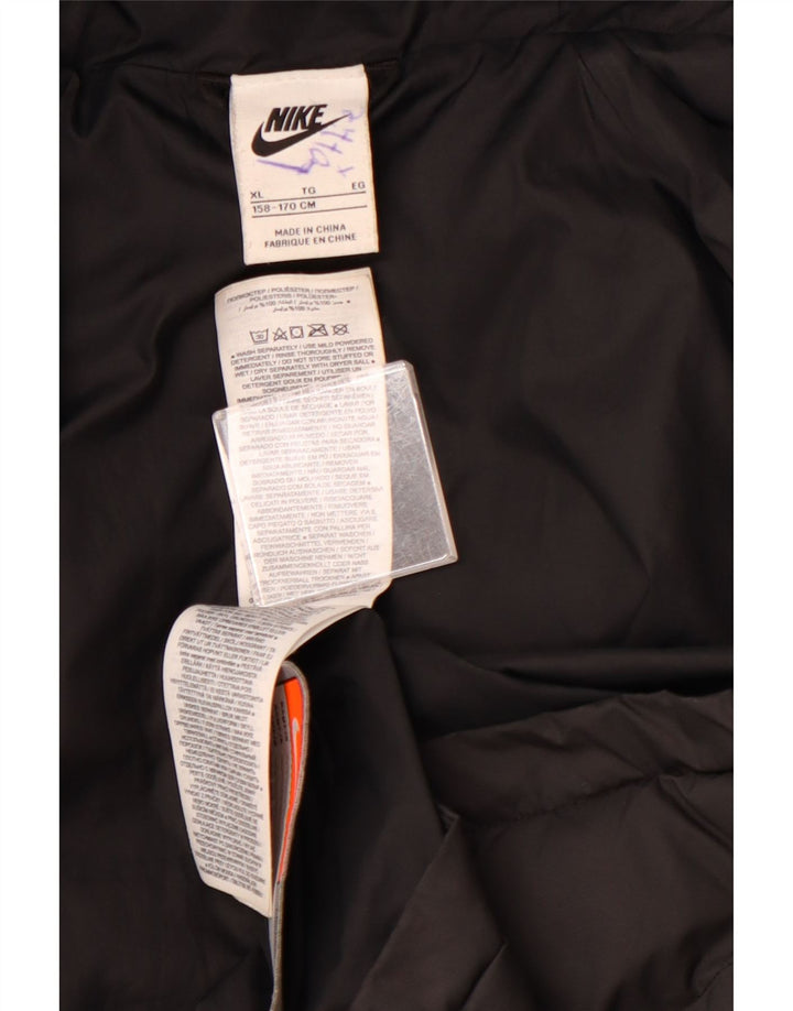 NIKE Polstret hættejakke til drenge 13-14 år XL Sort Colourblock Polyester