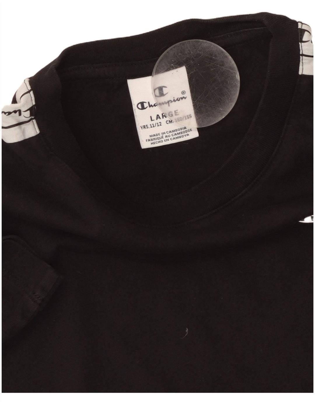 CHAMPION Boys Graphic T-Shirt Top 11-12 Years Large  Black