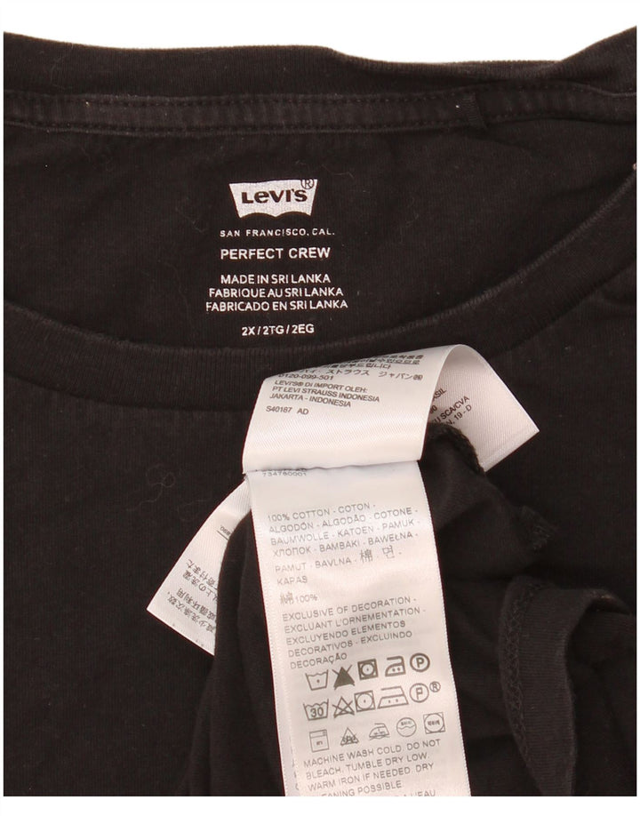 Levi's Herre T-Shirt Top 2XL Sort Bomuld