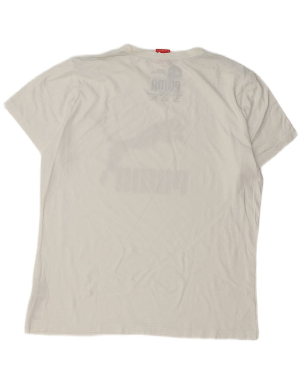 Puma Herre Grafisk T-Shirt Top XL Hvid Bomuld