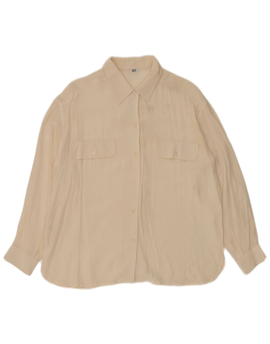 VINTAGE Dameskjorte UK 12 Medium Off White