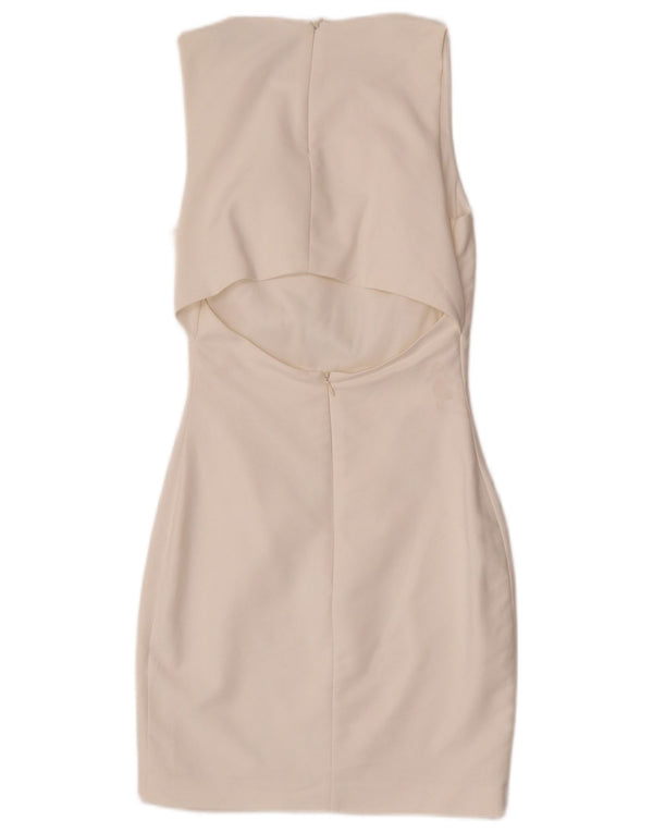 Zara Dame Trafaluc Ærmeløs Bodycon Kjole UK 8 Small White