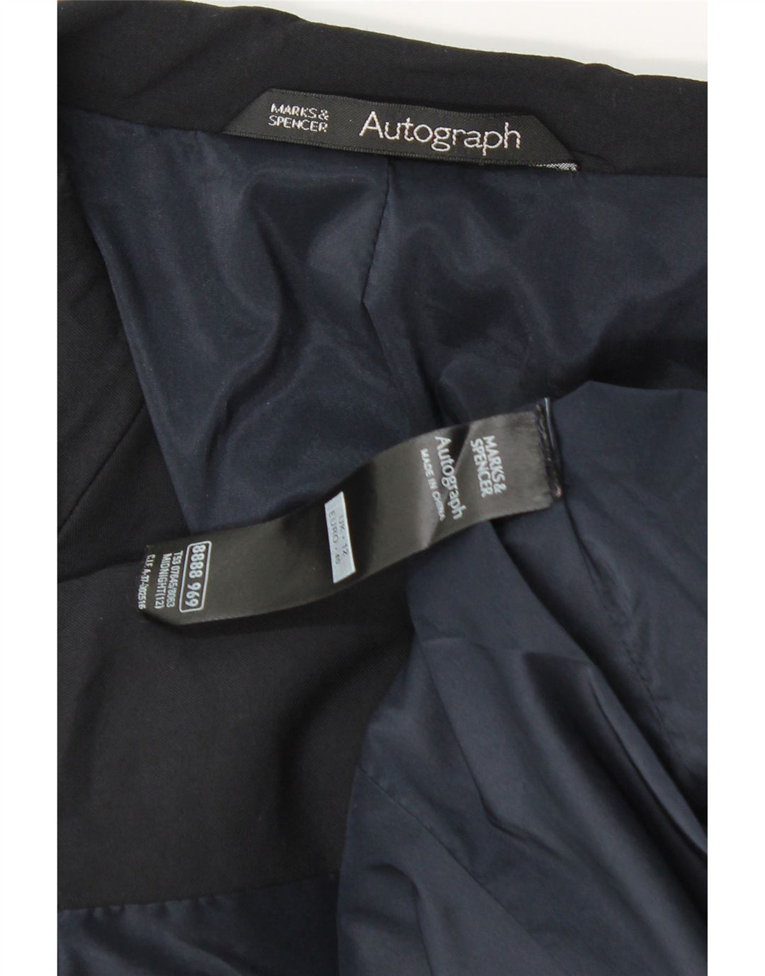 Marks & Spencer Dame Autograph Blazer Jacket UK 12 Medium Navy Blue