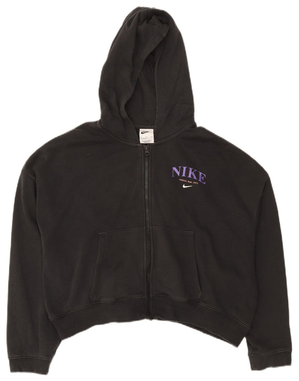 Nike Girls Crop Graphic Oversized hættetrøje med lynlås 13-14 år XL Sort