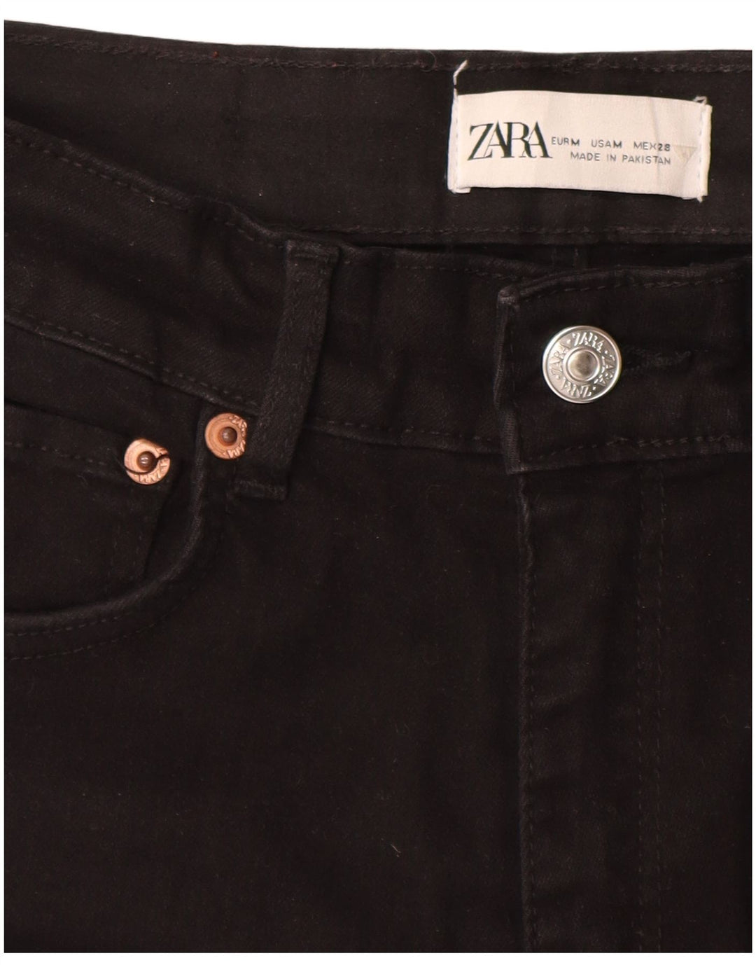 Zara Dame Skinny Jeans Medium W28 L28 Sort