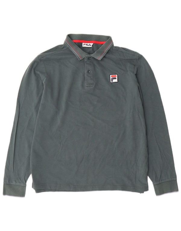 Fila Langærmet Polo Shirt til mænd Stor blå bomuld