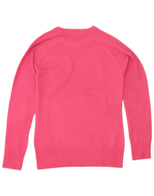 French Connection Dame Crew Neck Jumper Sweater UK 10 Small Pink Acryl